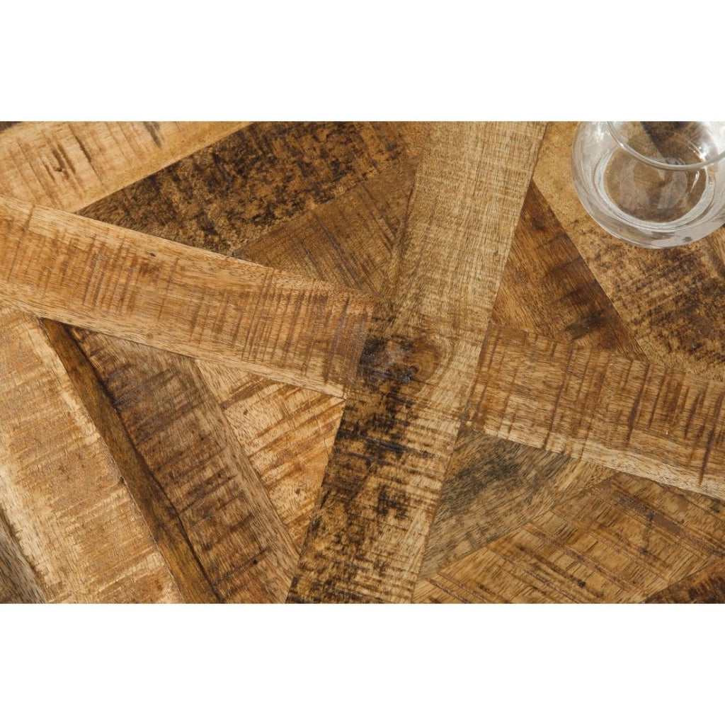 Table ZAREL 200 cm – Piano in legno massiccio di mango e metallo nero
