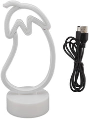 Lampada Neon Decorativa Aubergine - Luce LED - Decorazione per Parete - Illuminazione Decorativa - Alimentazione USB - Base Solida - Lampada Neon