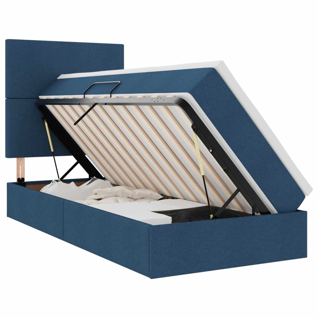 Letto con contenitore e LED con led Blu 90 x 190 cm Poliestere 3372326