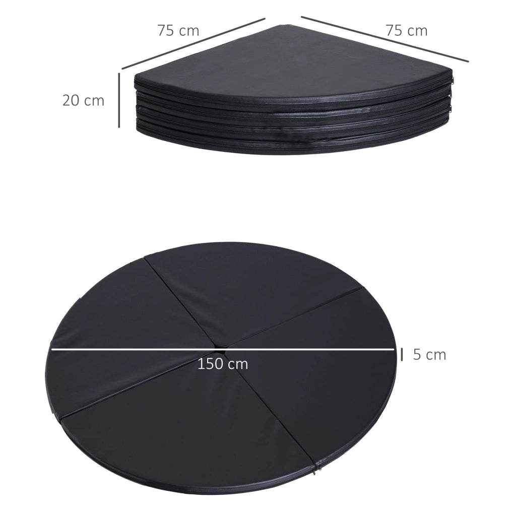 Tappeto da pole dance pieghevole ¨C Minimal ¨C nero ? 150 cm spessore 5 cm plastica