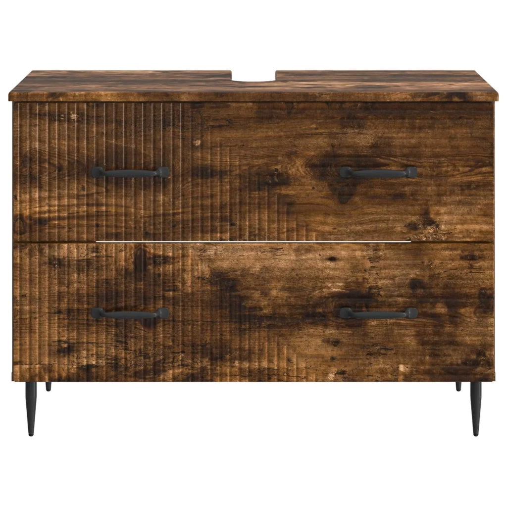 Armadio per Lavabo da Bagno HAARLEM Rovere Fumo 896800