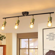 ZMH Faretto da soffitto vintage E27 nero oro a sospensione