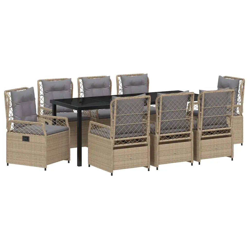 Set da Pranzo per Giardino 9 pcs Beige e Grigio Chiaro 3381008