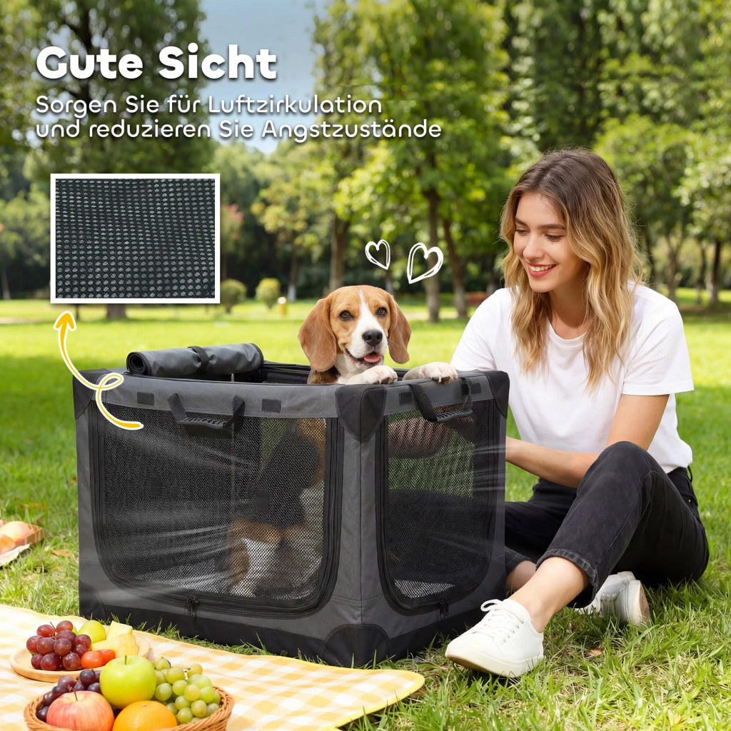 Trasportino pieghevole per cani con cuscino removibile lavabile tessuto Oxford fino 20kg ¨C Xylo ¨C Verde militare
