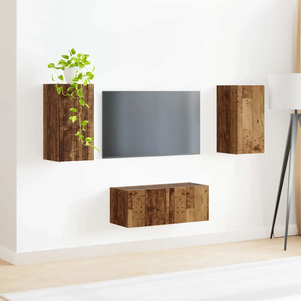 Set mobile TV 2 pcs Legno vecchio Legno multistrato