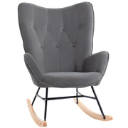 Poltrona a Dondolo in Velluto ¨C Minimal ¨C Grigio Scuro