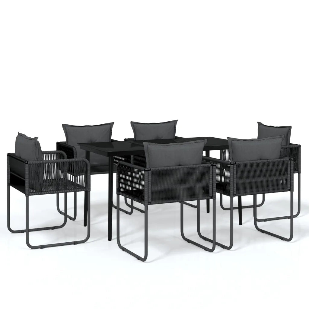 Set da Pranzo da Giardino 7 pz Nero 3099086