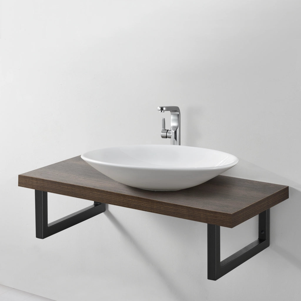 Set di 2 Supporti per Mobili Fai da Te Montaggio a Parete - (LaxA) 40x20 cm - 2 Staffe in Acciaio per Mensole/Piani di Appoggio - Supporto Fino a 50 kg - Nero opaco
