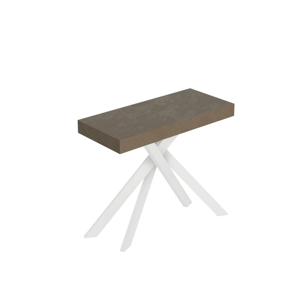 Consolle allungabile 90x40/300 cm Sakuro Tortora gambe bianche