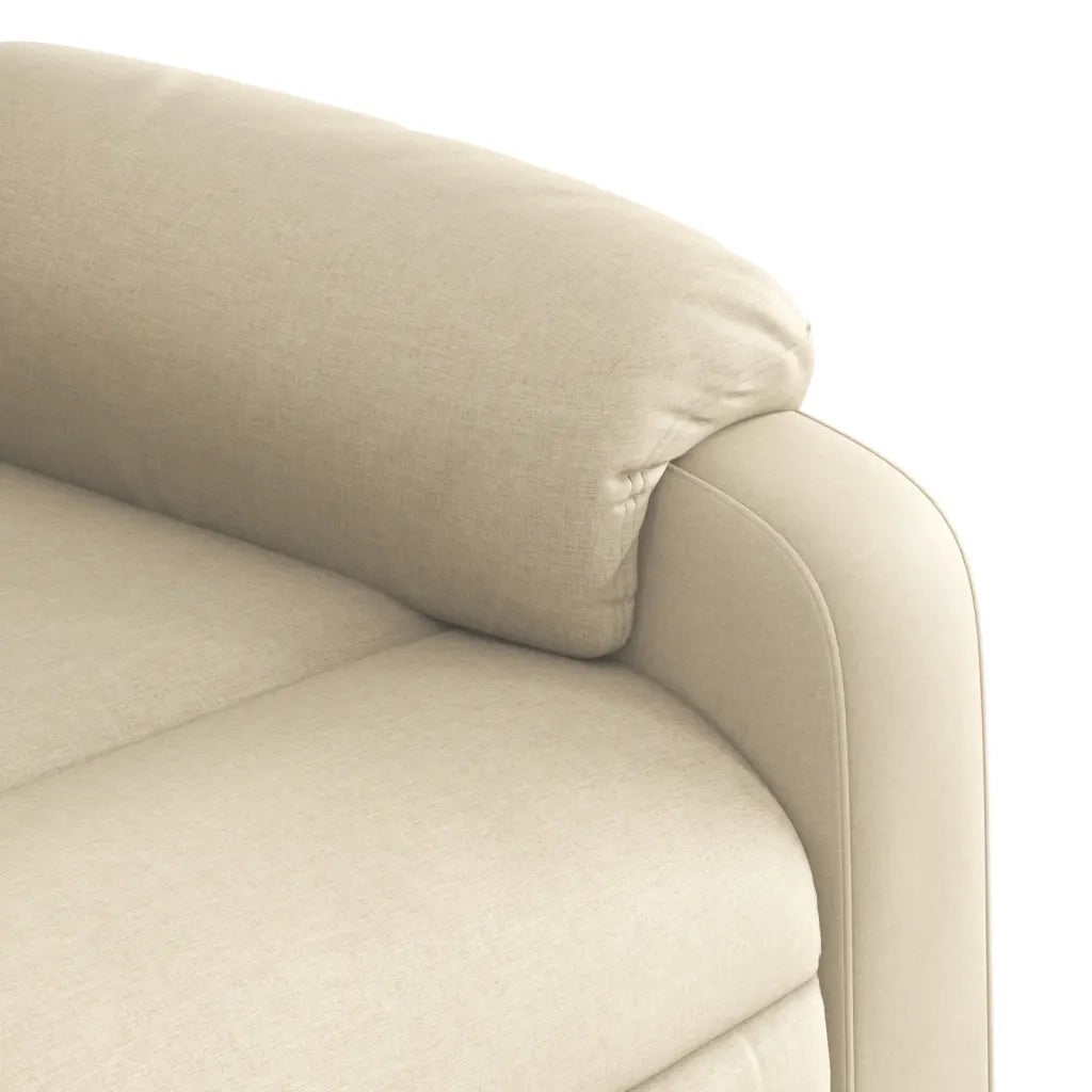 Poltrona | Sedia Relax Reclinabile in Tessuto Crema