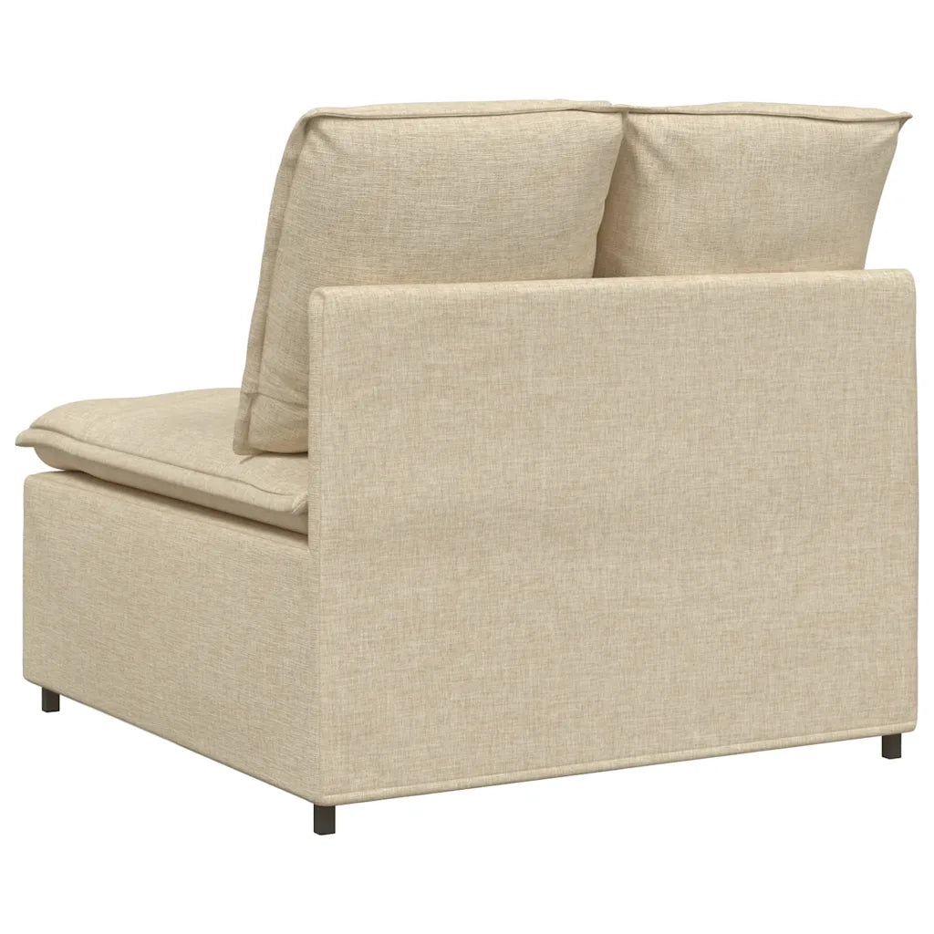 Modulo Centrale Divano Modulare con Cuscini Crema 100 cm 4104423