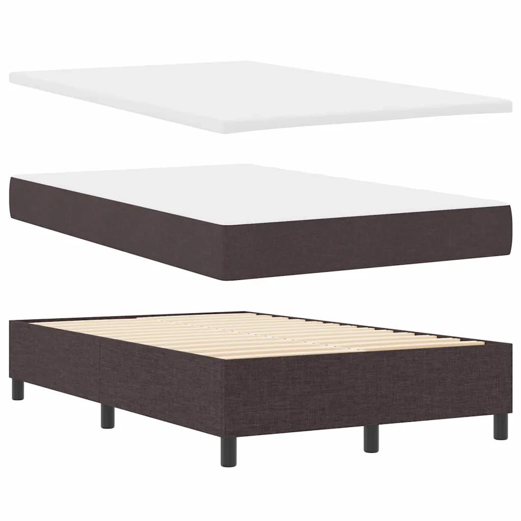 Letto a molle con materasso Marrone scuro 120 x 200 cm Tessuto 3342784