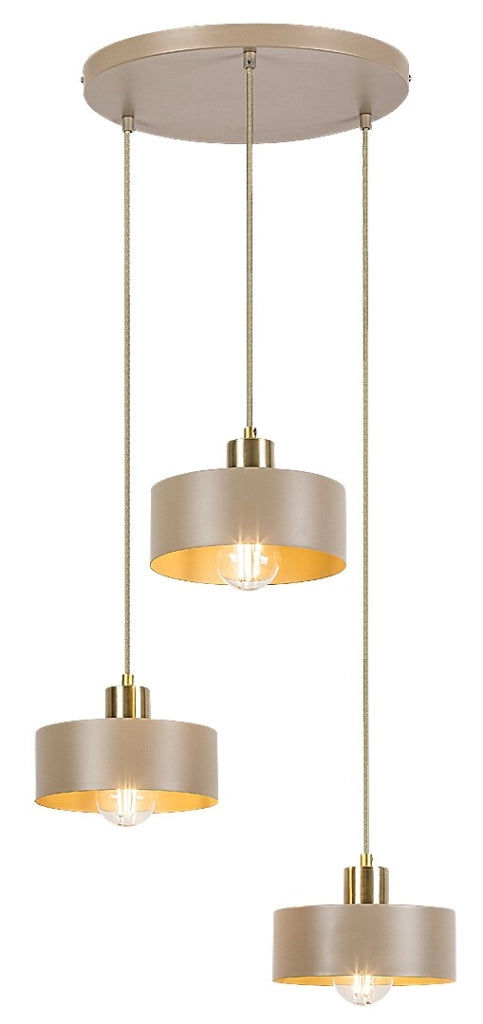 Lampada a sospensione Tisandra 3xE27 beige oro Rabalux