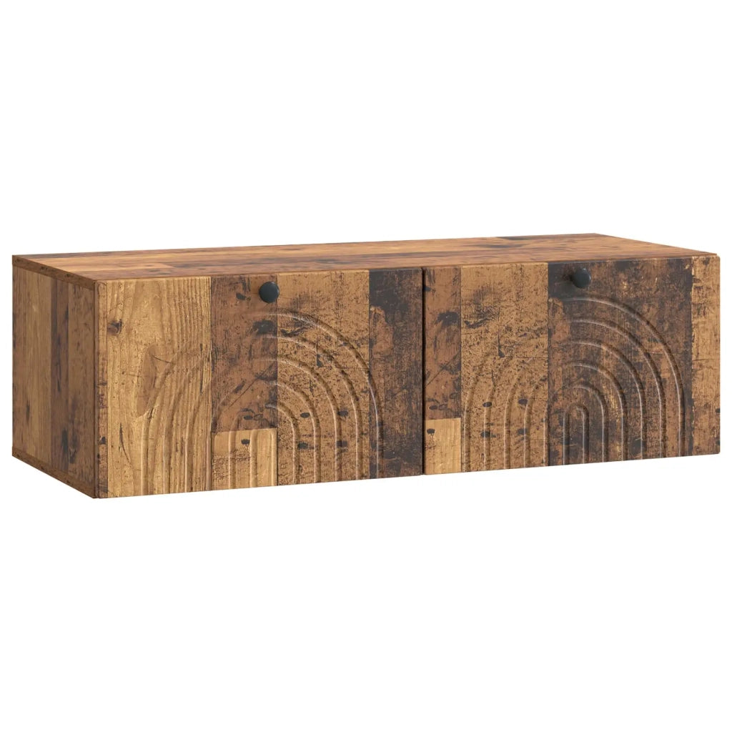 Mobile Porta TV da Muro-Credenza per TV sospesa Legno antico 99 x 41 x 30 cm