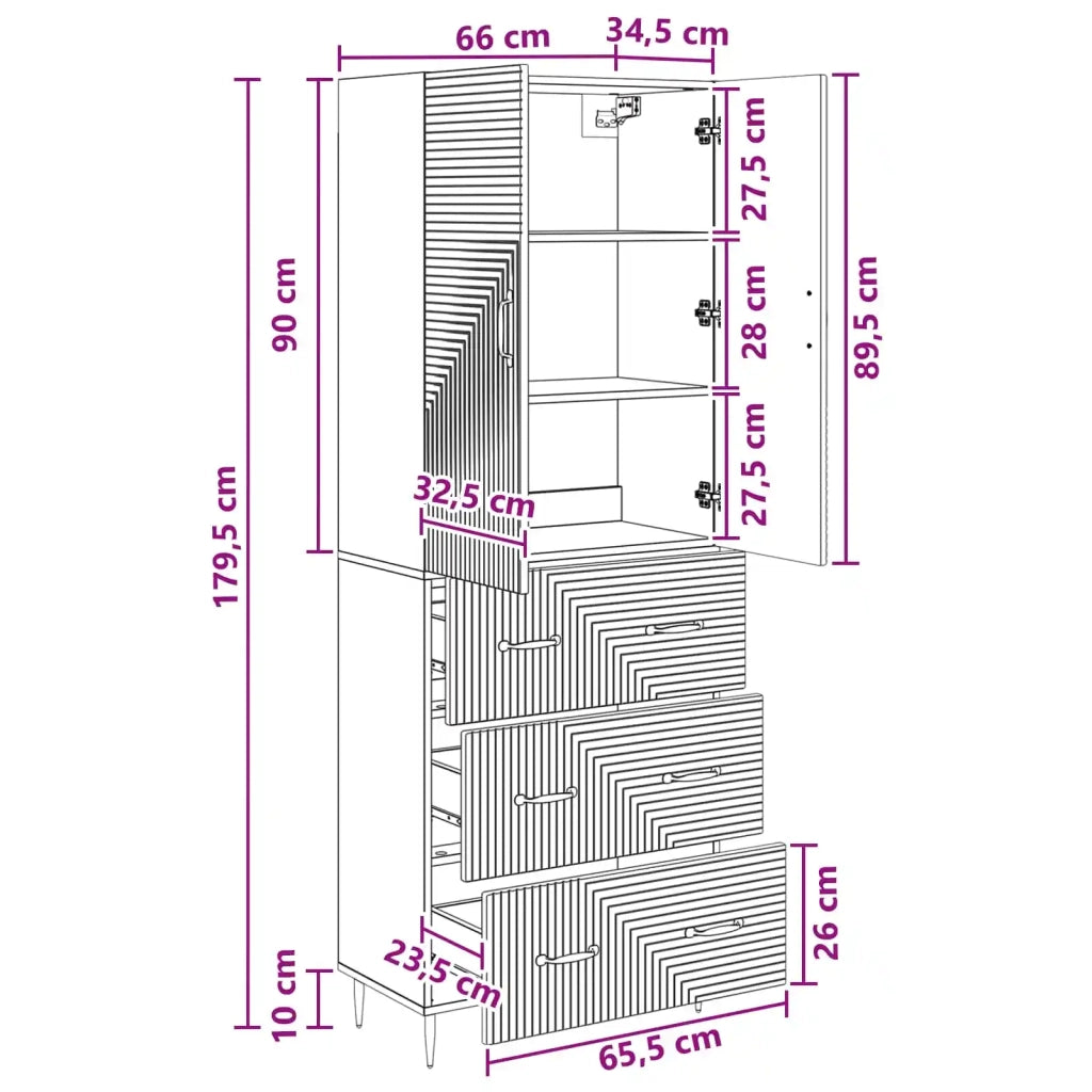Set di armadi 2 pz 66 x 34,5 x 90 cm Legno ingegnerizzato 3416640