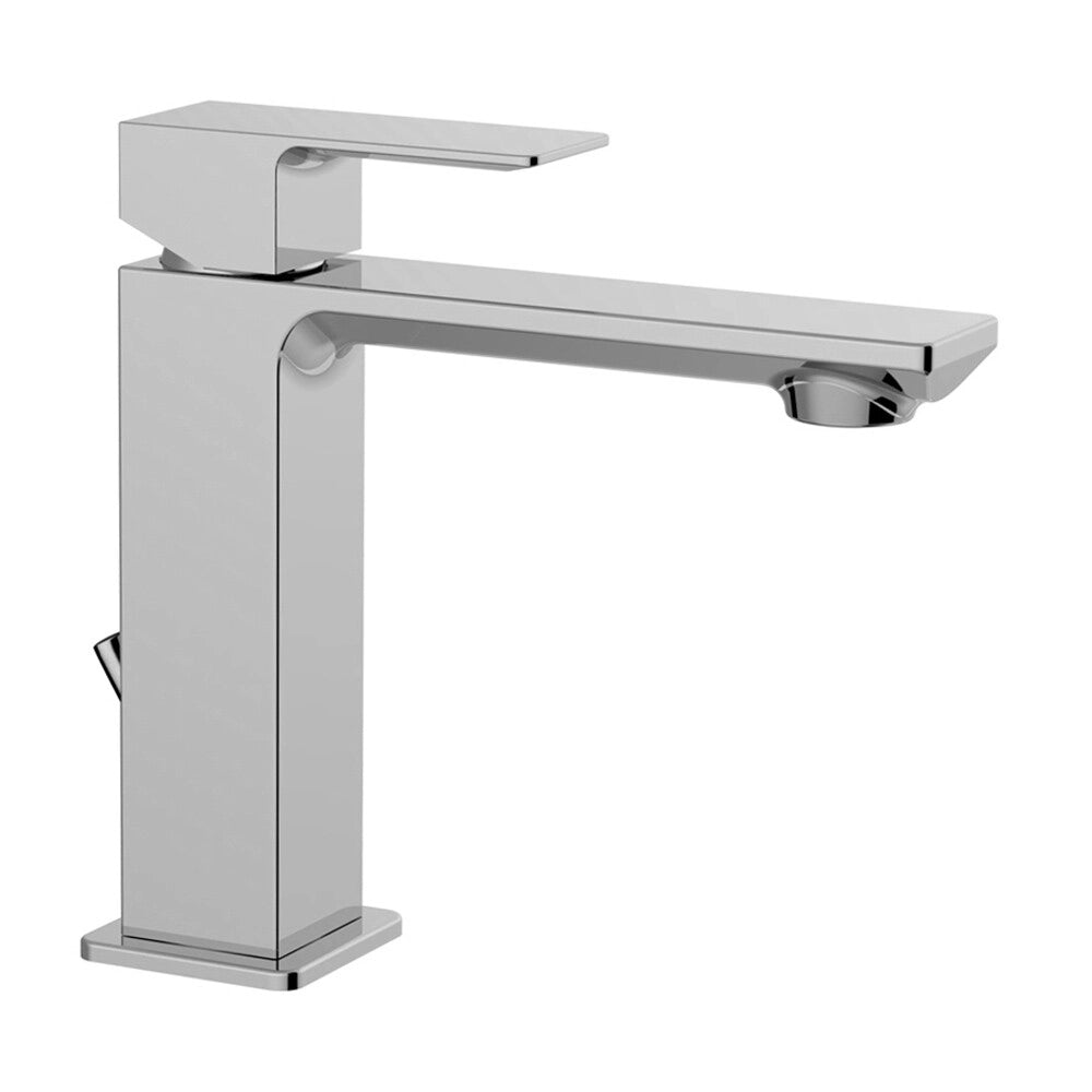 Miscelatore lavabo in ottone cromato monocomando  con scarico automatico Elle