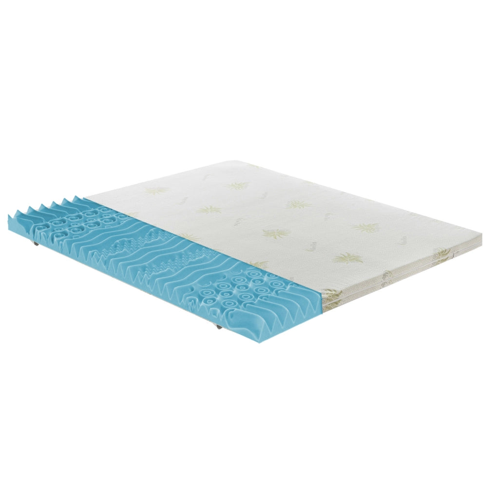 Topper Matrimoniale 180x200 in memory foam 5 cm con rivestimento in aloe vera sfoderabile - 9 Zone di Comfort