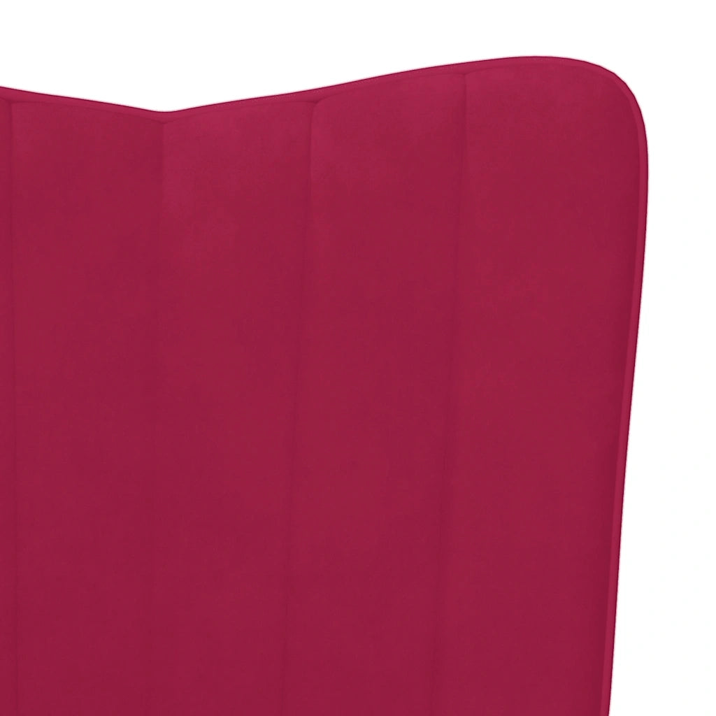 Poltrona Relax | Sedia Relax con Sgabello Rosso Vino in Velluto