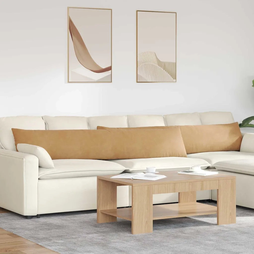 Cuscini da Divano 2 pz | Cuscini per sedie Marrone 200 x 40 cm Tessuto in Cords