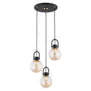 Lampada a sospensione Stormi Ø38 nero/oro 3xE14 Alfa