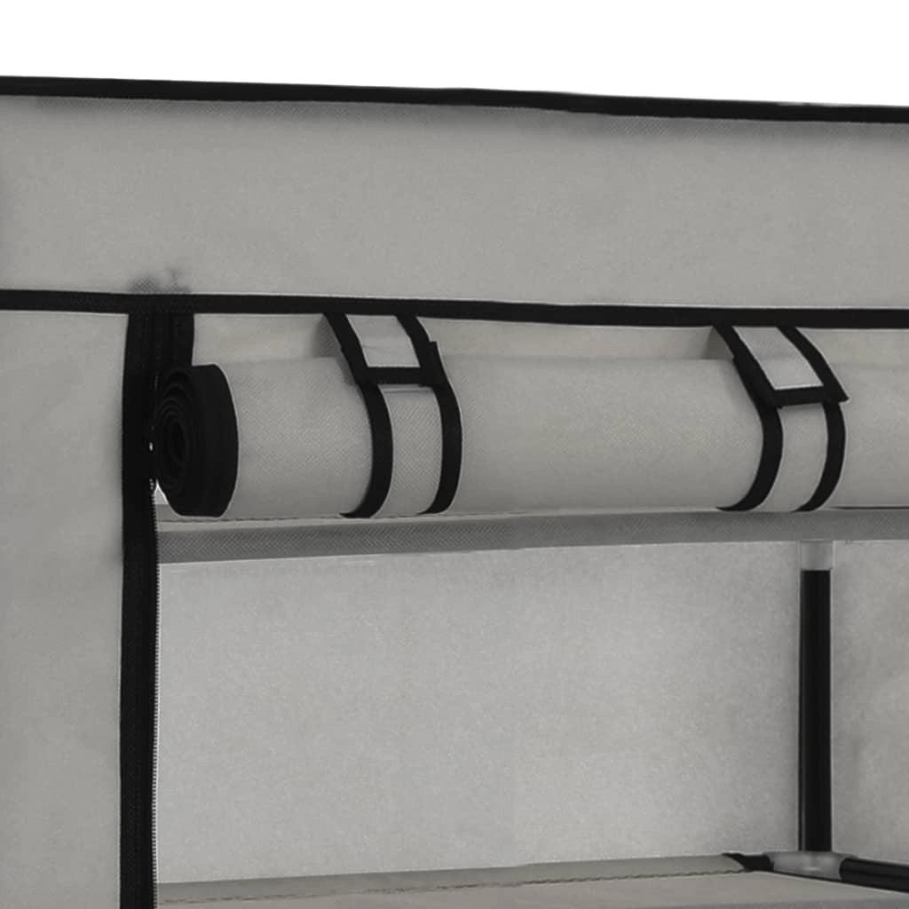 Scarpiera mobile contenitore per scarpe mobile ingresso/corridoio/soggiorno con coperchio 58 x 28 x 106 cm tessuto grigio 02_0021411