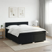 Letto box spring con materasso Nero 160 x 200 cm Tessuto 3450511