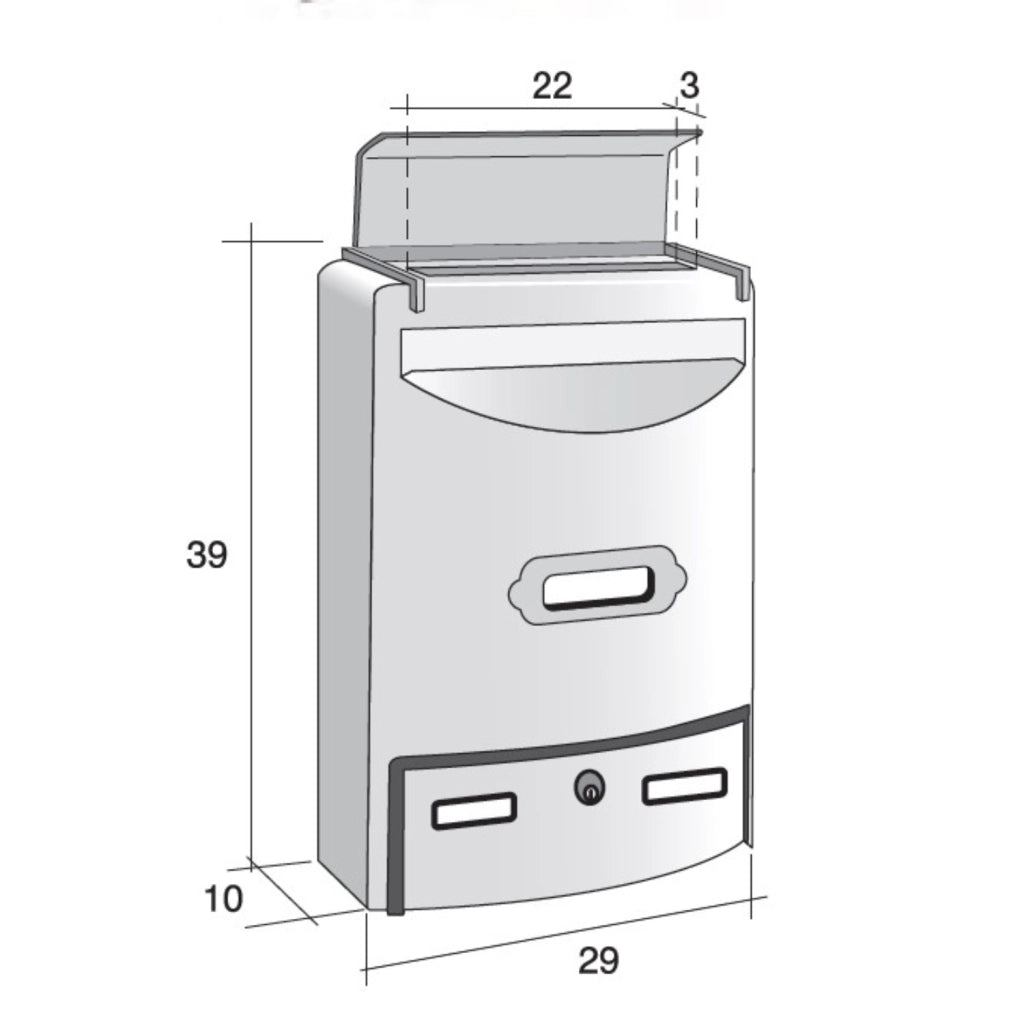 ALUBOX EUROPA MAXI Cassetta Postale Da Esterno 39X29X10 Cm Cassetta Posta In Alluminio Pressofuso Cassetta Lettere Completa Di Portanome Impermeabile Formato Rivista COLORE: ANTRACITE