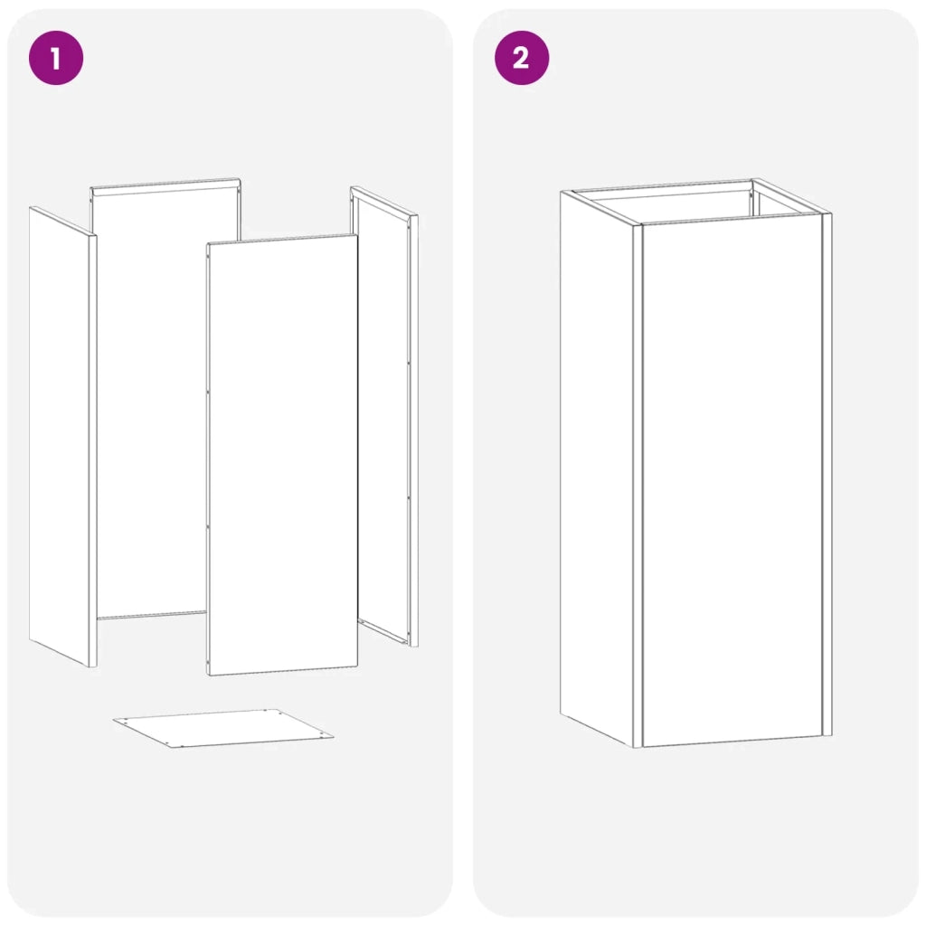 Vaso da giardino Argento 20 x 20 x 50 cm Acciaio Inox 8005310