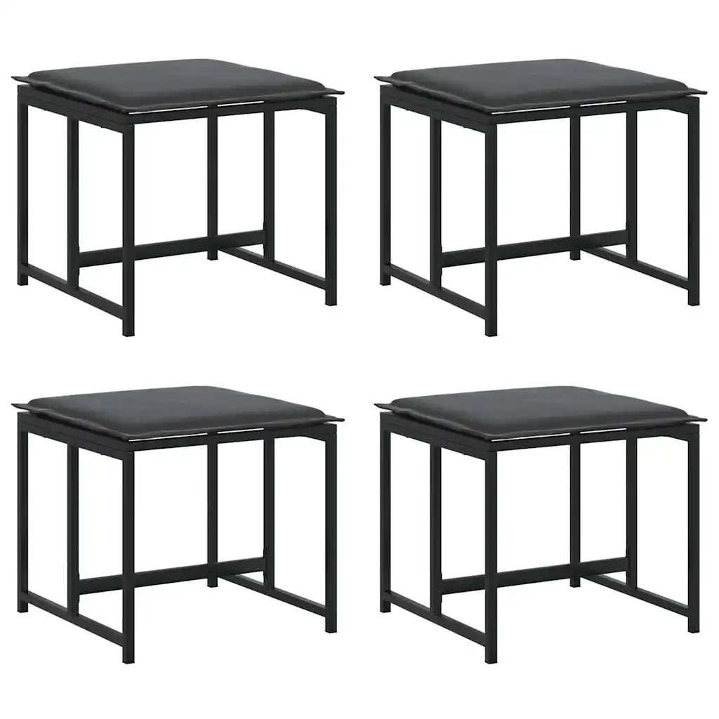 Set da Pranzo per Giardino 15 pcs Nero Acciaio 3335866
