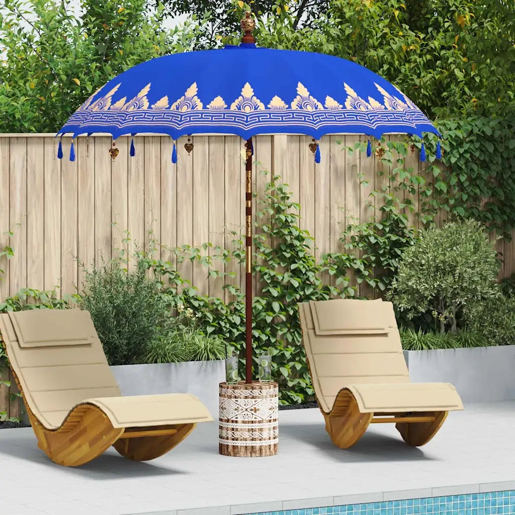Ombrello balinese con base Blu 215 x 215 x 260 cm