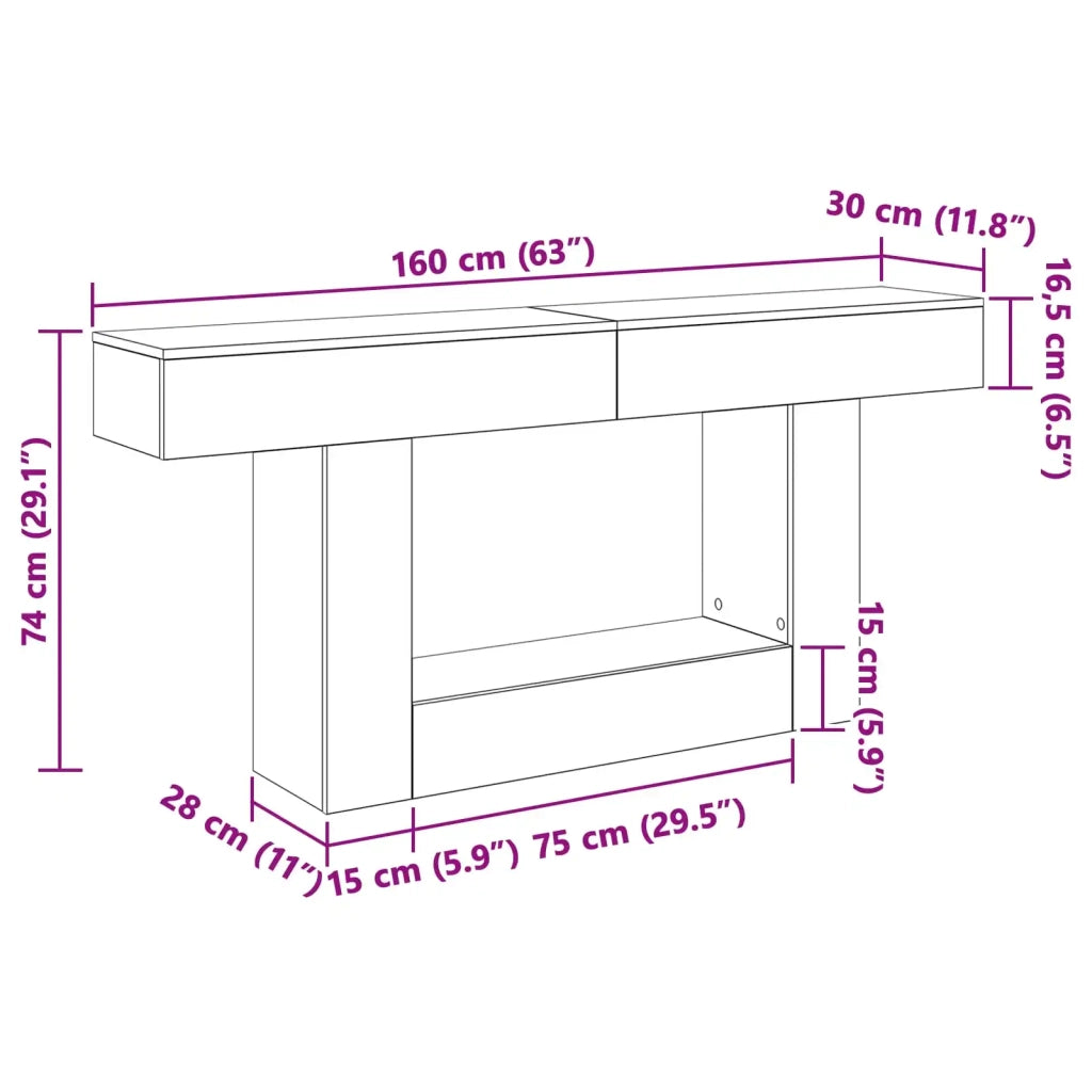 Quercia Affumicata 160 x 30 x 74 cm CFW6198091