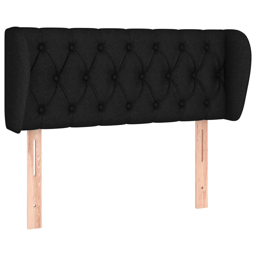 Testiera ad Orecchio-Testata con Orecchie Nera 103x23x78/88 cm in Tessuto 100656