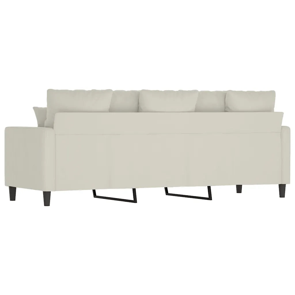 Divano a 3 Posti-Sofa 3 Posti Crema 180 cm in Velluto 284632