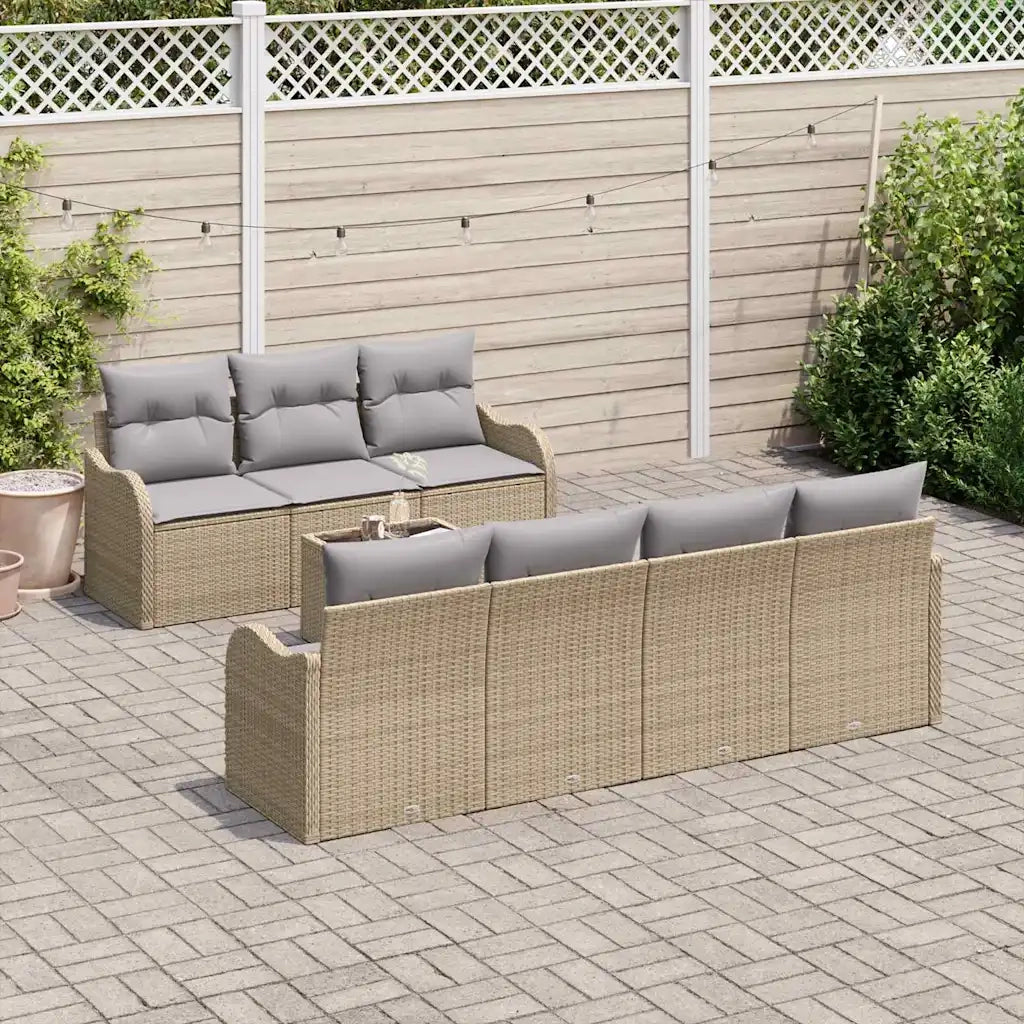 Set Divano da Giardino Beige 55 x 55 x 37 cm polyrattan 3345610