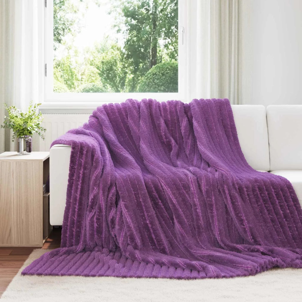 Coperte da Pile 6 pz Viola 240 x 220 cm Panno