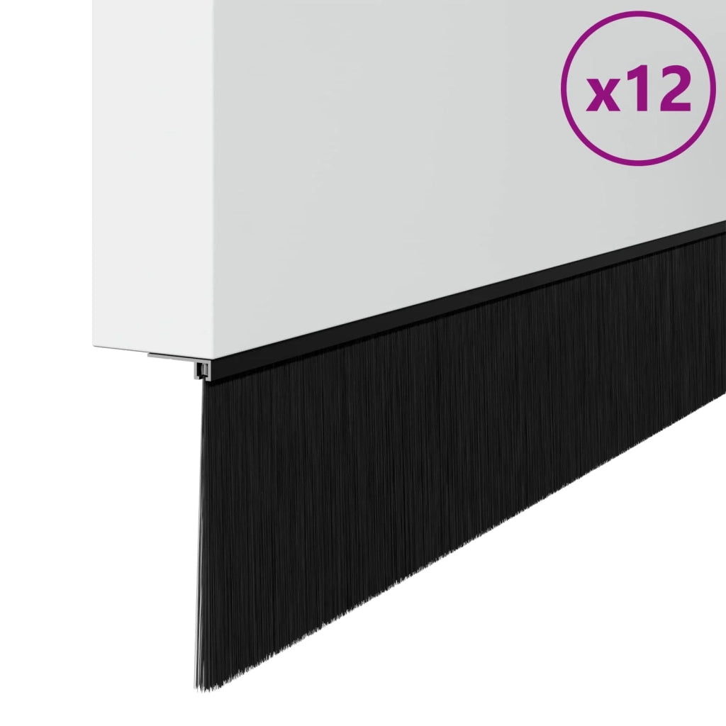Spazzole per porte autoadesive 12 pz Nero 100 cm CFW9505497