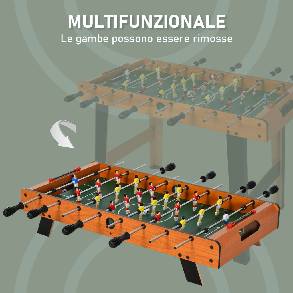 Calcio Balilla in Legno con 22 Giocatori e Accessori Inclusi