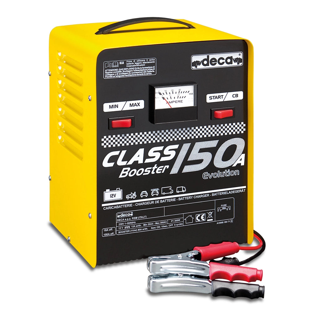 CARICABATTERIE AVVIATORE AUTO MOTO CARRELLATO CLASS BOOSTER 150A DECA 340600