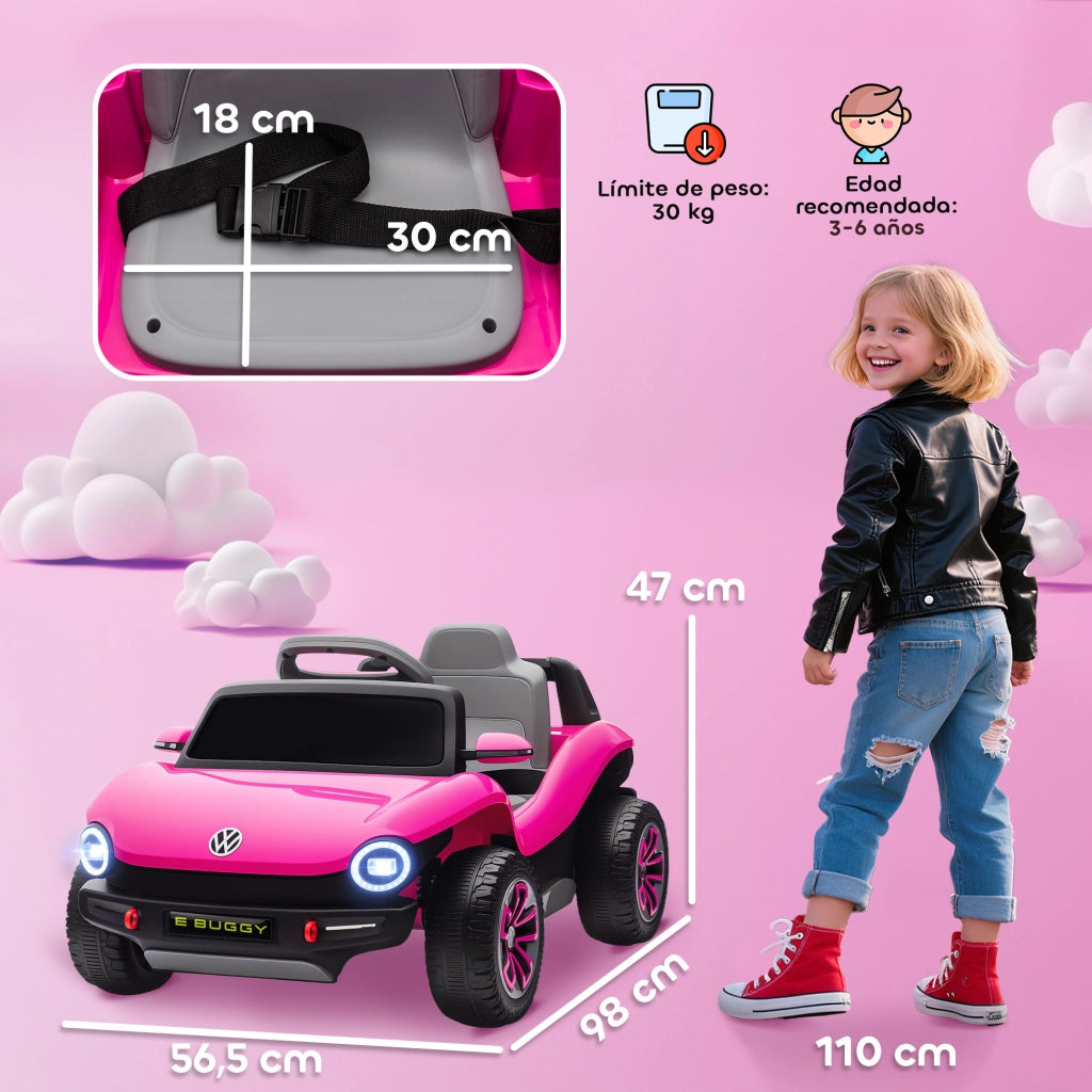 Automobile Bambini Volkswagen E-Buggy 12V con Telecomando ¨C zephmum ¨C Rosa