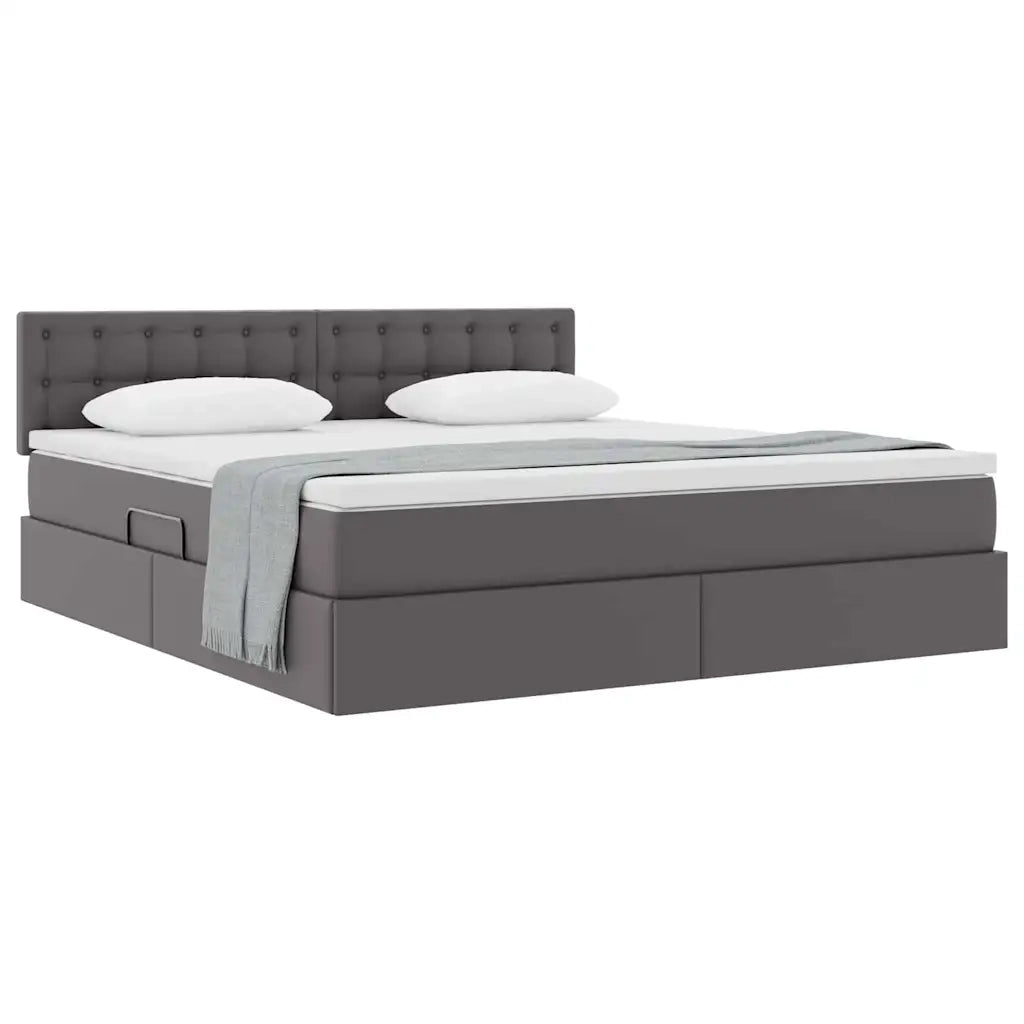Letto con contenitore e materasso Grigio 160 x 200 cm 3370403