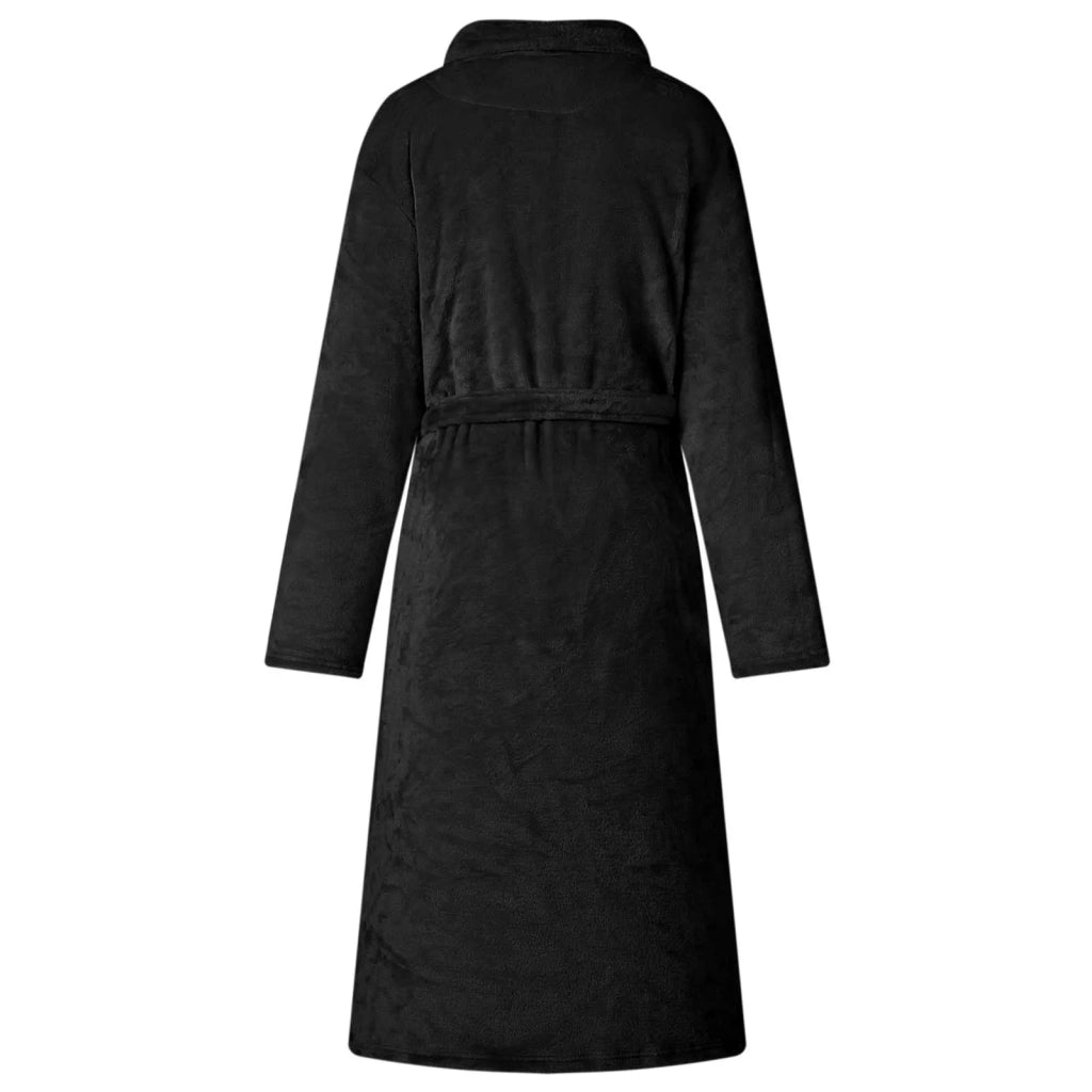Accappatoio senza Cappuccio Nero l Flanella 42017293