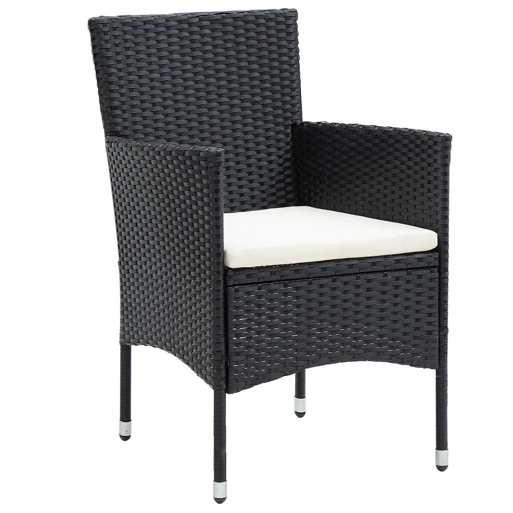 Set Mobili da Pranzo per Giardino 3 pz Polyrattan Nero 3098022