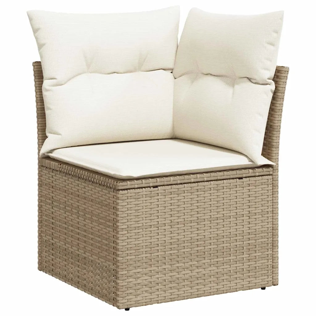 Set Divano da Giardino con cuscino 10 pcs beige e panna