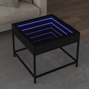 Tavolino da Salotto con LED Infinity Nero 50x50x41 cm 847677