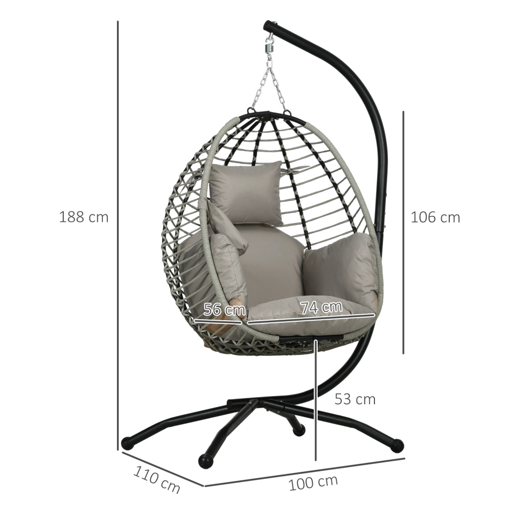 Poltrona a dondolo con cuscini ¨C Minimal ¨C Grigio, tessuto, metallo