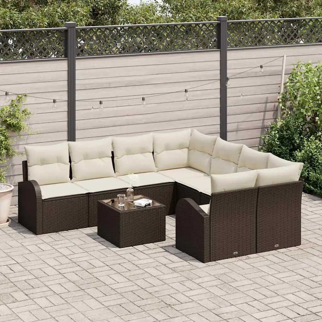 Set Divano da Giardino Marrone 55 x 55 x 37 cm polyrattan