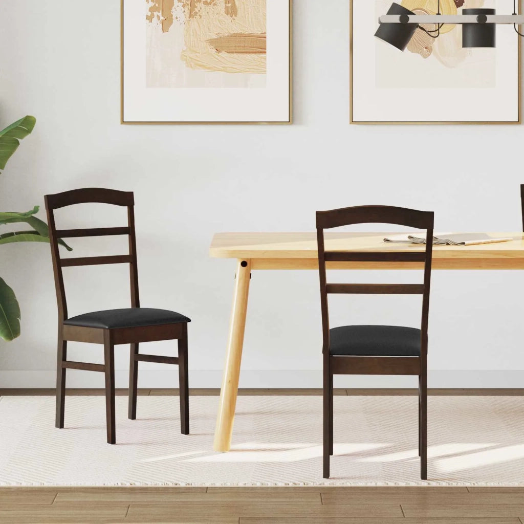 Sedia da pranzo 2 pcs Marrone chiaro e nero 42020493