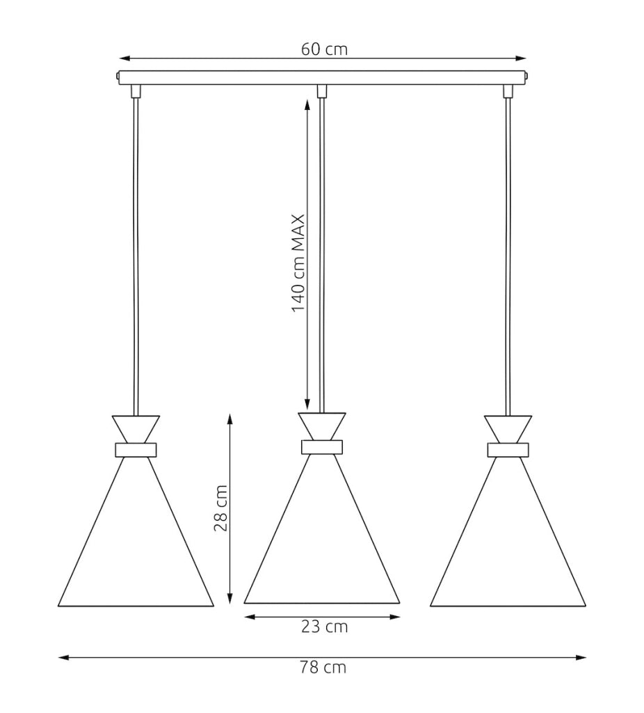 Lampada a sospensione ZERO beige 3xE27 legno Emibig