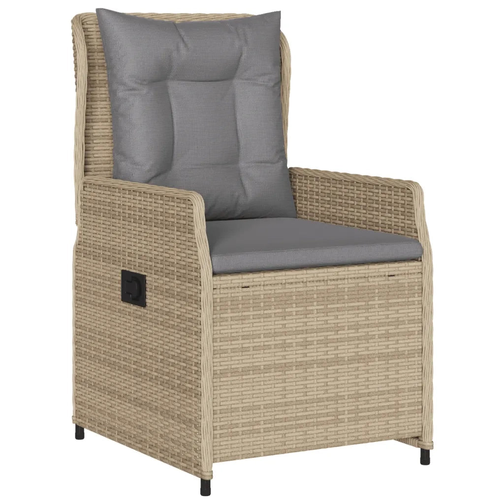 Set da Pranzo da Giardino 5 pz con Cuscini Beige in Polyrattan 3262869
