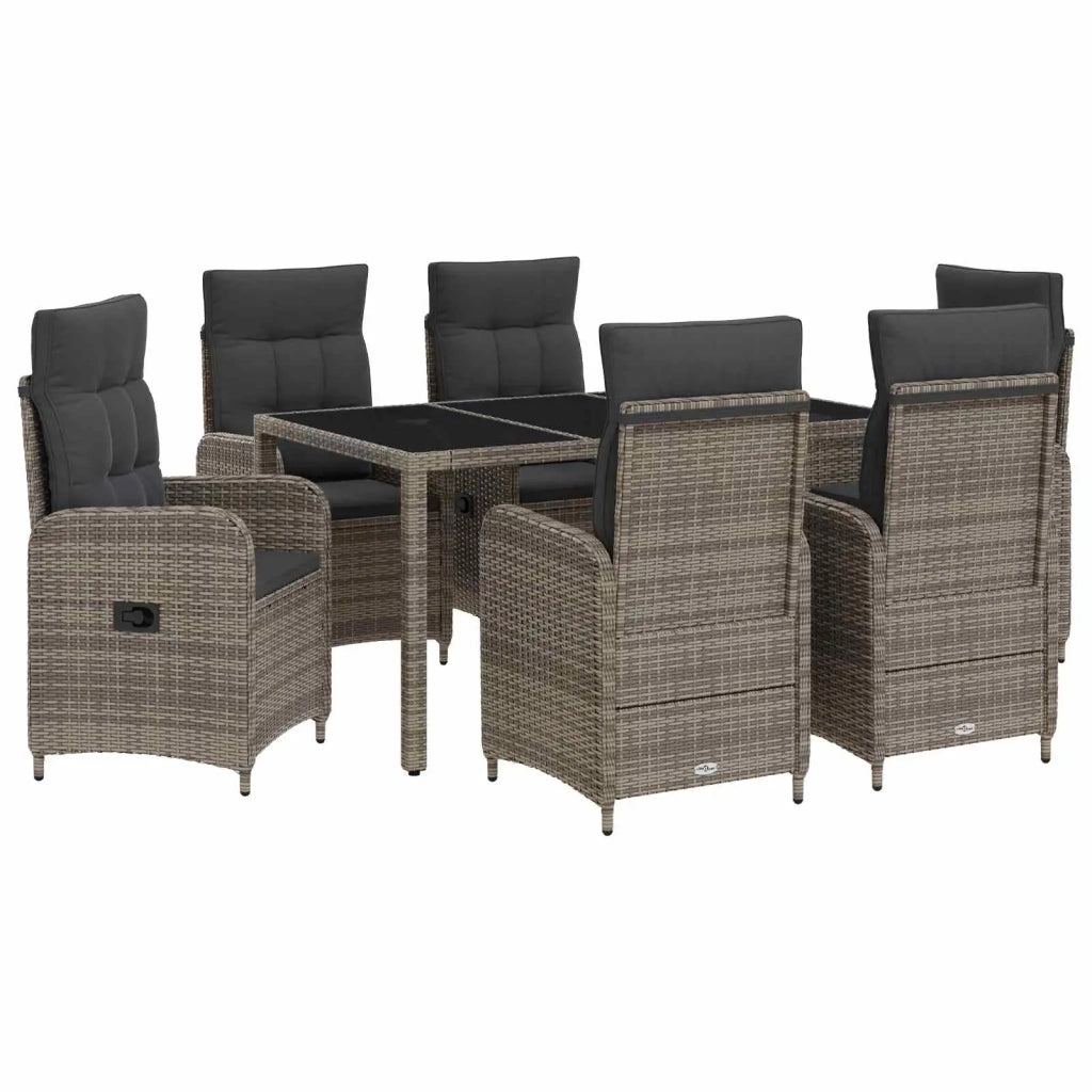 Set da pranzo per esterni 7 pz Grigio chiaro e grigio scuro 3422323